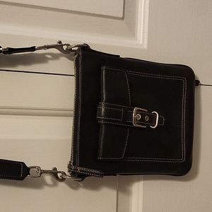 Coach Signature Black Leather Crossbody Bag